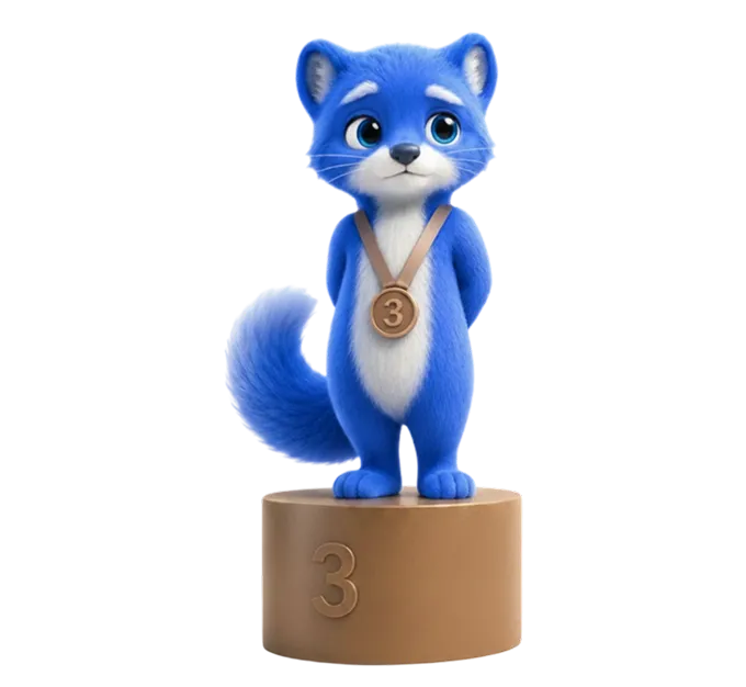 Mascotte Blumana sur podium